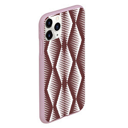 Чехол iPhone 11 Pro матовый Ромбы цвета кофе, цвет: 3D-розовый — фото 2