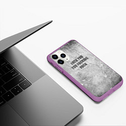 Чехол iPhone 11 Pro матовый F*ck you you F*cking F*ck на стене, цвет: 3D-фиолетовый — фото 2