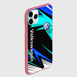 Чехол iPhone 11 Pro матовый Фольцваген - sport uniform, цвет: 3D-малиновый — фото 2