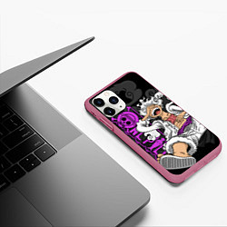 Чехол iPhone 11 Pro матовый One piece - Gear 5- purple, цвет: 3D-малиновый — фото 2