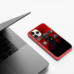 Чехол iPhone 11 Pro матовый Skibidi toilet Tv Man, цвет: 3D-красный — фото 2