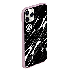 Чехол iPhone 11 Pro матовый Volkswagen - острые линии, цвет: 3D-розовый — фото 2