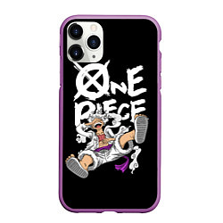 Чехол iPhone 11 Pro матовый One piece - gear 5 luffy, цвет: 3D-фиолетовый