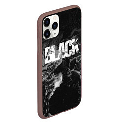 Чехол iPhone 11 Pro матовый Black - abstract, цвет: 3D-коричневый — фото 2