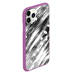 Чехол iPhone 11 Pro матовый Черно-белые штрихи, цвет: 3D-фиолетовый — фото 2