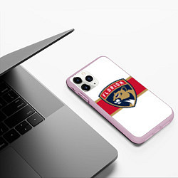 Чехол iPhone 11 Pro матовый Florida panthers - uniform - hockey, цвет: 3D-розовый — фото 2