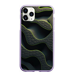 Чехол iPhone 11 Pro матовый Объемная темная текстура, цвет: 3D-светло-сиреневый