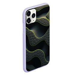 Чехол iPhone 11 Pro матовый Объемная темная текстура, цвет: 3D-светло-сиреневый — фото 2