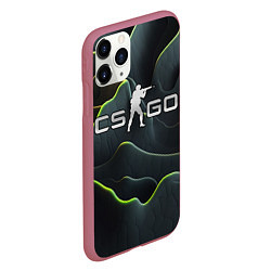 Чехол iPhone 11 Pro матовый CSGO green dark texture, цвет: 3D-малиновый — фото 2
