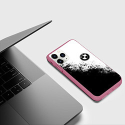Чехол iPhone 11 Pro матовый BMW - black and white, цвет: 3D-малиновый — фото 2