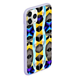 Чехол iPhone 11 Pro матовый Vanguard geometric pattern - neural network, цвет: 3D-светло-сиреневый — фото 2