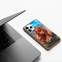 Чехол iPhone 11 Pro матовый Рыжая девушка лисица, цвет: 3D-коричневый — фото 2