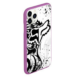 Чехол iPhone 11 Pro матовый Fox motocross - белый дракон, цвет: 3D-фиолетовый — фото 2