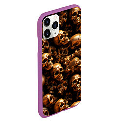 Чехол iPhone 11 Pro матовый Медные черепа, цвет: 3D-фиолетовый — фото 2