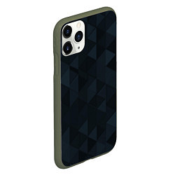 Чехол iPhone 11 Pro матовый Тёмно-синий треугольный, цвет: 3D-темно-зеленый — фото 2