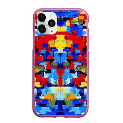 Чехол iPhone 11 Pro матовый Colorful abstraction - vogue - paint, цвет: 3D-малиновый