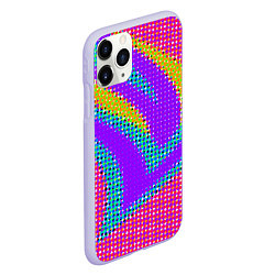 Чехол iPhone 11 Pro матовый Круглые пиксели, цвет: 3D-светло-сиреневый — фото 2