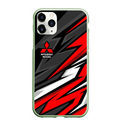 Чехол iPhone 11 Pro матовый Митсубиси - красный спортивный, цвет: 3D-салатовый