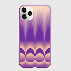 Чехол iPhone 11 Pro матовый Фиолетовый градиент в полоску, цвет: 3D-фиолетовый