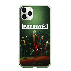 Чехол iPhone 11 Pro матовый Грабители Payday 3, цвет: 3D-салатовый