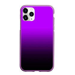 Чехол iPhone 11 Pro матовый Градиент фиолетово-чёрный, цвет: 3D-фиолетовый