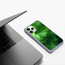 Чехол iPhone 11 Pro матовый Green lighting background, цвет: 3D-светло-сиреневый — фото 2