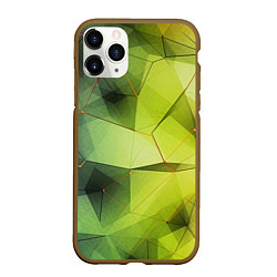 Чехол iPhone 11 Pro матовый Зеленая текстура объемная, цвет: 3D-коричневый