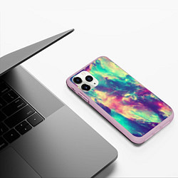 Чехол iPhone 11 Pro матовый Яркая футболка кислота, цвет: 3D-розовый — фото 2