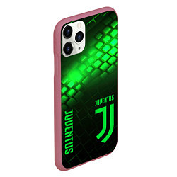 Чехол iPhone 11 Pro матовый Juventus green logo neon, цвет: 3D-малиновый — фото 2