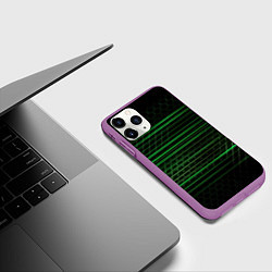 Чехол iPhone 11 Pro матовый Green abstract texture, цвет: 3D-фиолетовый — фото 2