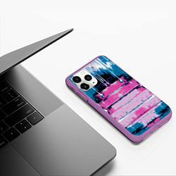 Чехол iPhone 11 Pro матовый Ladder - art - texture, цвет: 3D-фиолетовый — фото 2