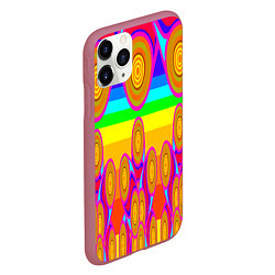 Чехол iPhone 11 Pro матовый Хохлома вариант 2, цвет: 3D-малиновый — фото 2
