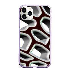 Чехол iPhone 11 Pro матовый Объемная сеть, цвет: 3D-светло-сиреневый