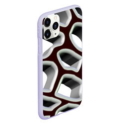 Чехол iPhone 11 Pro матовый Объемная сеть, цвет: 3D-светло-сиреневый — фото 2