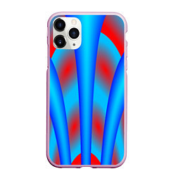 Чехол iPhone 11 Pro матовый Сине-красные, цвет: 3D-розовый