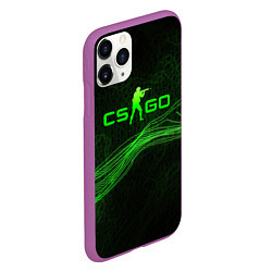 Чехол iPhone 11 Pro матовый CSGO green abstract, цвет: 3D-фиолетовый — фото 2