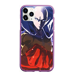 Чехол iPhone 11 Pro матовый One Punch Man Сайтама, цвет: 3D-фиолетовый