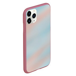 Чехол iPhone 11 Pro матовый Нежно розовые и голубые размытия, цвет: 3D-малиновый — фото 2