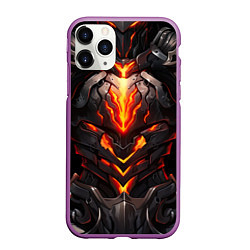 Чехол iPhone 11 Pro матовый Огненный доспех рыцаря Elden Ring, цвет: 3D-фиолетовый