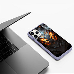 Чехол iPhone 11 Pro матовый Огненный доспех рыцаря Dark Souls, цвет: 3D-светло-сиреневый — фото 2