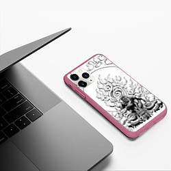 Чехол iPhone 11 Pro матовый Бенимару Шинмон - Пламенная бригада, цвет: 3D-малиновый — фото 2