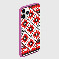 Чехол iPhone 11 Pro матовый Удмурт мода, цвет: 3D-фиолетовый — фото 2