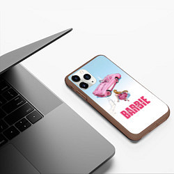 Чехол iPhone 11 Pro матовый Барби на дороге, цвет: 3D-коричневый — фото 2