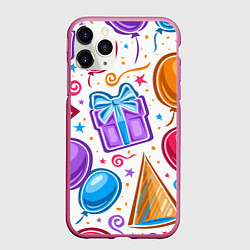 Чехол iPhone 11 Pro матовый Вечеринка, цвет: 3D-малиновый