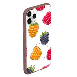 Чехол iPhone 11 Pro матовый Разноцветная малина, цвет: 3D-коричневый — фото 2