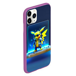 Чехол iPhone 11 Pro матовый Крутой Пикачу, цвет: 3D-фиолетовый — фото 2