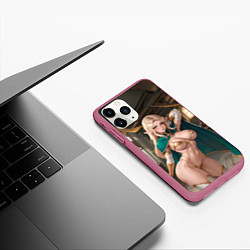 Чехол iPhone 11 Pro матовый Девушка эльф с аппетитными формами, цвет: 3D-малиновый — фото 2