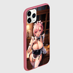 Чехол iPhone 11 Pro матовый Аниме горничная, цвет: 3D-малиновый — фото 2