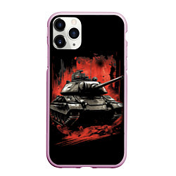 Чехол iPhone 11 Pro матовый Танк т54 абстракция, цвет: 3D-розовый