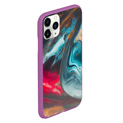 Чехол iPhone 11 Pro матовый Палитра масло, цвет: 3D-фиолетовый — фото 2